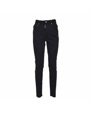 デニム・ジーパン Dsquared2 High Waist Twiggy Jeans In Black Denim DSquared² High Waist Twiggy Jeans in Black | Lyst