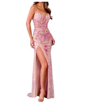 Rachel Allan Fitted Column Prom Dress - Red