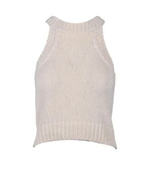 Wild Cashmere Sleeveless Knitted Crop Top - White