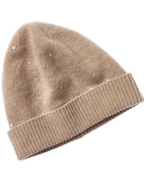 Portolano Sequins Cashmere Beanie - Natural