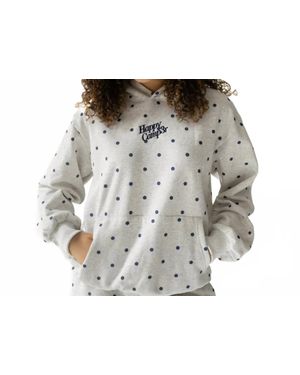 The Happy Camp3r Polka Dot Appliqué Hoodie - Metallic