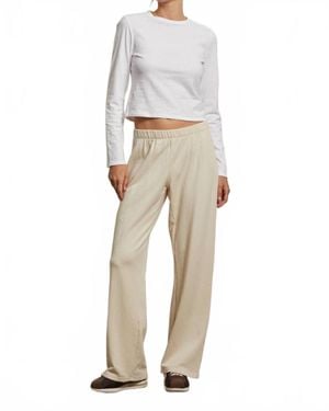 PERFECTWHITETEE Nora French Terry Easy Pull On Pant - Natural