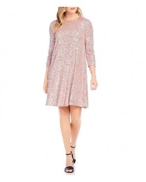 Karen Kane Sequin Swing Dress - Pink