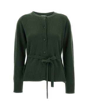 P.A.R.O.S.H. Wool Fixed Belt Cardigan - Green