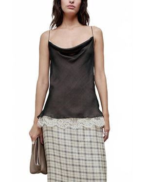 Kallmeyer Zia Cowl Spaghetti Tank Top - Black
