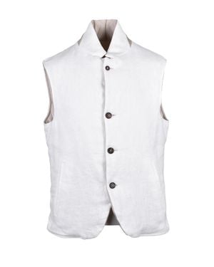Eleventy Centogrammi Reversible Linen Vest - White