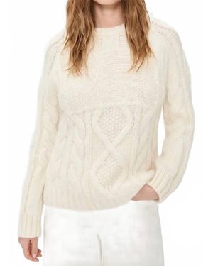 Lingua Franca Bjorn Equestrian Crewneck Sweater - Natural