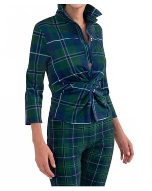 Gretchen Scott Twist And Shout Melville Tartan Top - Blue