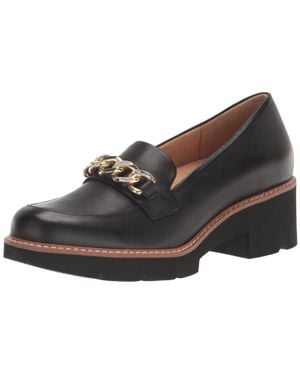 Naturalizer Desi Loafer Leather Lug Sole Comfort Shoes Htat1404 - Black