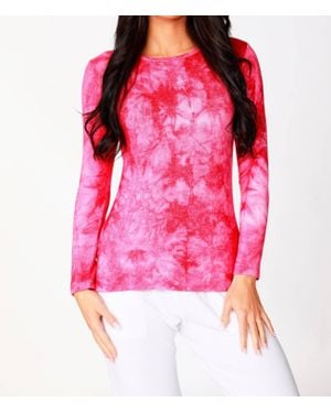 French Kyss Soft Stretch Basic Tie Dye Tee - Red