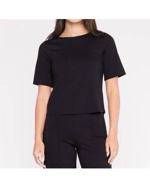 Ripley Rader Ponte Knit Short Sleeve Top - Black
