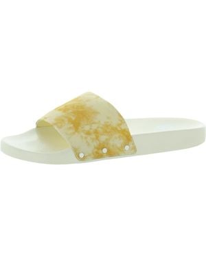 Dr. Scholls Pisces Canvas Slip-On Slide Sandals - Yellow