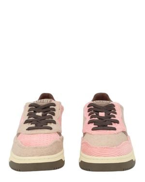 Autry Multicolor Velvet Accent Low-Top Sneakers - Natural