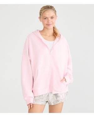 Aéropostale Cloud Soft Oversized Full-Zip Hoodie - Pink