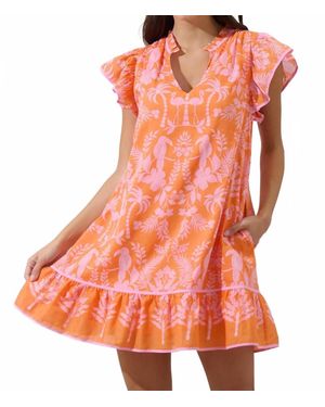 Sugarlips Toucan Jungle Print Shift Dress - Orange