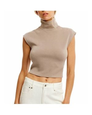 LBLC The Label Winslow Sleeveless Turtleneck Top - Brown