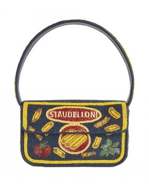 STAUD Tommy Beaded Pasta Elloni Shoulder Bag - Blue