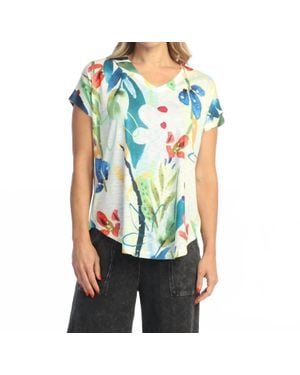 Jess & Jane Cap Sleeve Top - Blue
