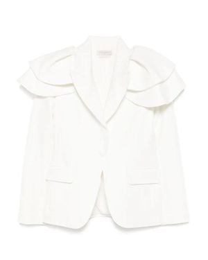 Saiid Kobeisy Ruffled Tailored Jacket - White