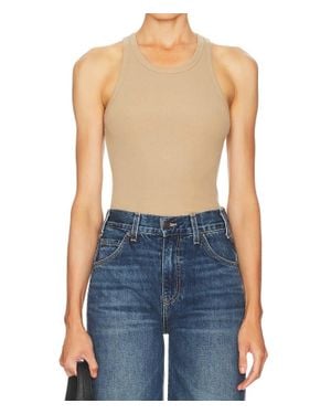 ÉTERNE High Neck Fitted Tank Top - Blue