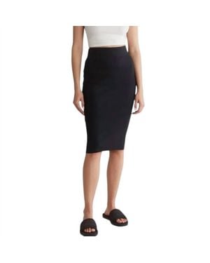 James Perse Rib Midi Pencil Skirt - Black
