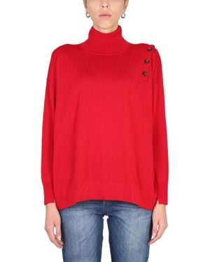 Stefano Mortari Loose-Fitting Turtleneck Shirt - Red