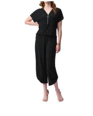 Joseph Ribkoff Silky Knit Culotte Jumpsuit - Black