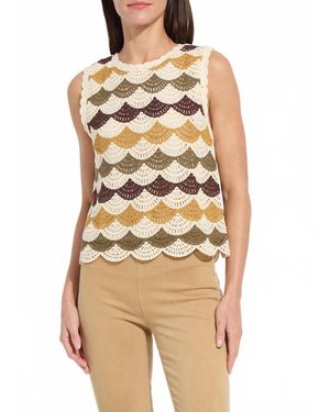 Lyssé Faye Crochet Knit Shell Top - Natural