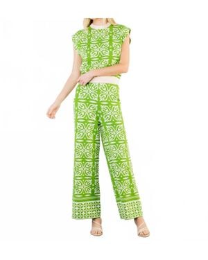 Thml Floral Pattern Knit Pants - Green