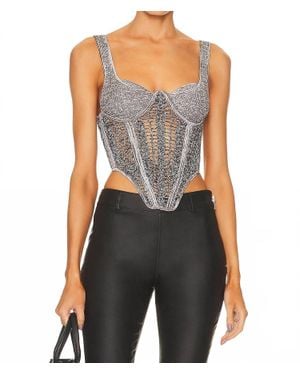 Dion Lee Knit Crochet Corset Top - Black