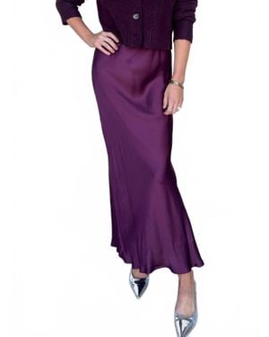 Olivaceous Satin Maxi Skirt - Purple