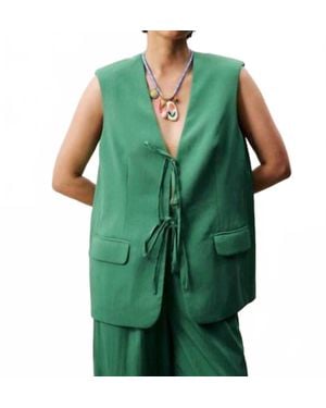 FRNCH Atins Sleeveless Blazer Vest - Green