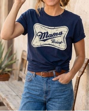 Bella Canvas Mama Tried Tee - Blue
