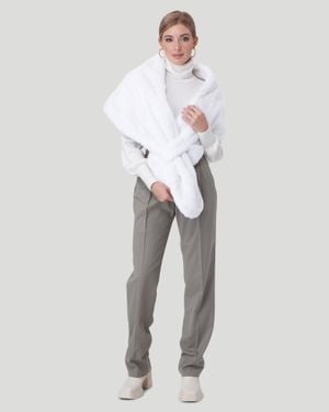 Gorski Pull Through Rex Rabbit Stole - White