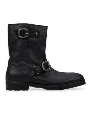 Jimmy Choo Snakeskin Boots - Black