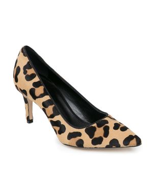 Dee Keller Gold Paige Leopard Pony Heels - Metallic