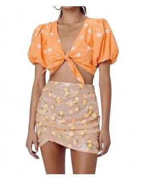For Love & Lemons Auburn Dot Crop Top - Orange