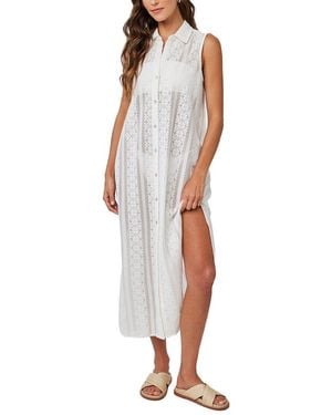 Bella Dahl Relaxed Fit Duster Dress - White