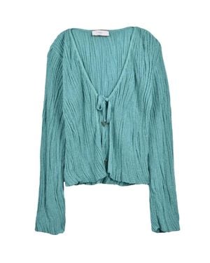 Akep Aqua Front-Tie Cardigan - Blue
