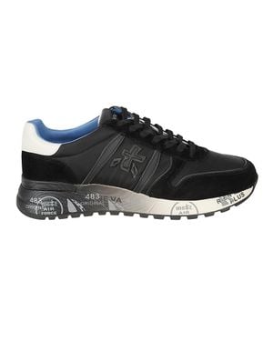 Premiata Lander Polyamide Calfskin Leather Sneakers - Black