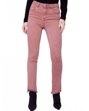 Charlie b Asymmetrical Hem Bootcut Jean - Red
