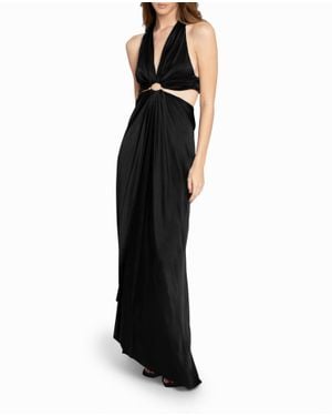 halter neck dress ruffle Blue Ruffled Halter Neck Dress