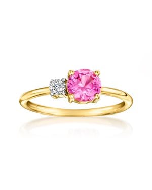 RS Pure By Ross-Simons Lab-Grown Sapphire And Lab-Grown Diamond Ring - Pink