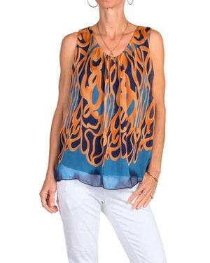 Gigi Moda Turbinio Silk Tank Top - Orange