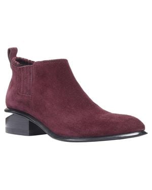 Alexander Wang Kori Burgundy Suede Cut Out Heel Chelsea Boot Eu40 - Purple