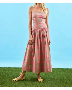 Hunter Bell Newberry Drop Waist Plaid Midi Dress - Blue
