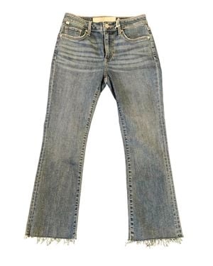 Ceros Mid Rise Crop Flare Jean - Gray
