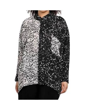 Sympli Whisper Two Tone Boxy Shirt - Black