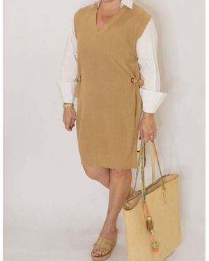 Elan Brooks Mini Sweater Dress - Natural