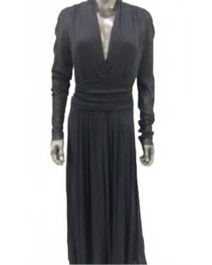 Elana Kattan V-Neck Mesh Dress - Black